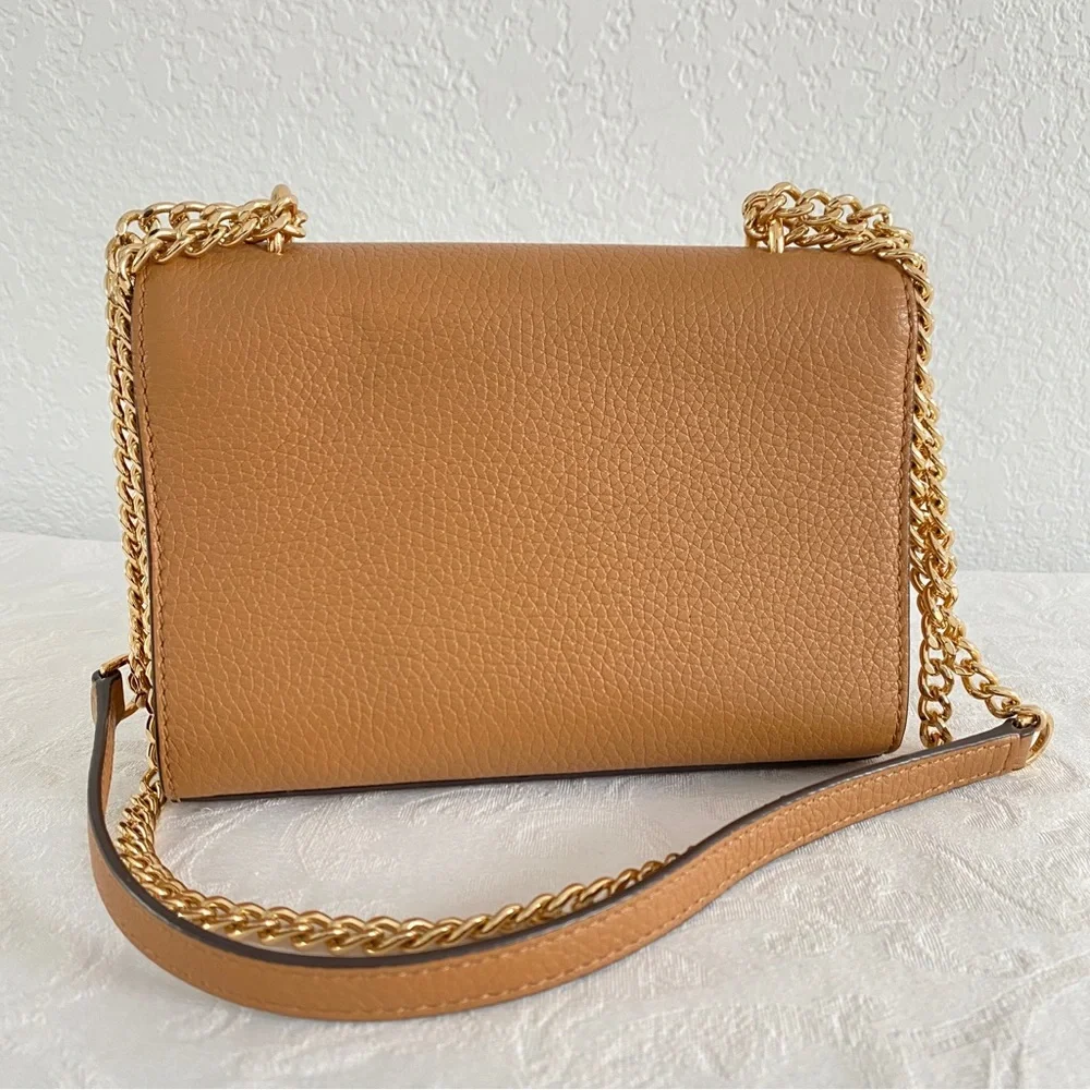 Tory Burch Chain strap brown Leather Crossbody Bag